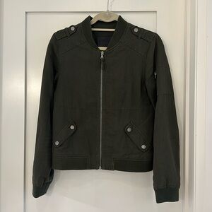 Paige Army Green Bomber Jacket
